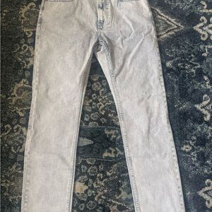 Calvin Klein Men's Light Gray Slim Straight Jeans